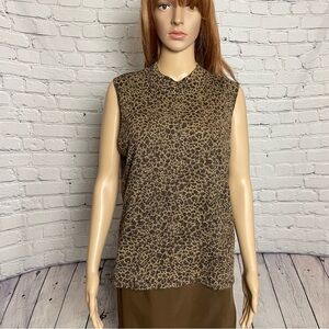 Kathie Lee Collection Animal Print Knit Top Size L